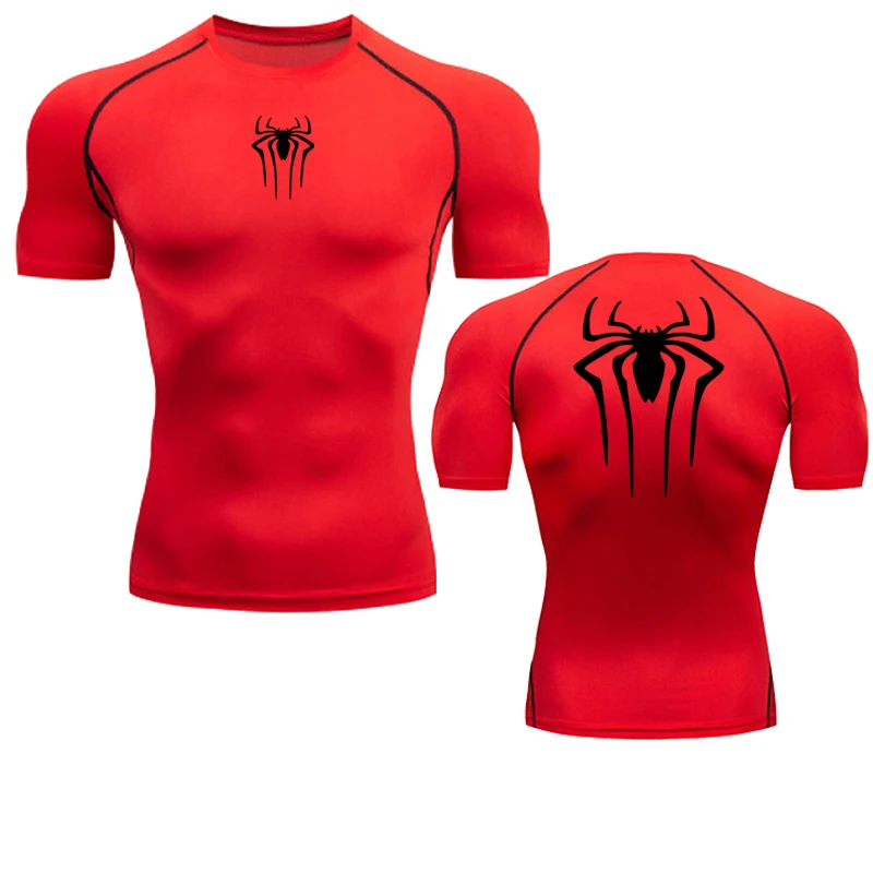 Color: Pink, Size: L - Printed Men's Athletic Compression Shirts Athletic Quick Dry Breathable Rash Guard Athletic Tight Workout Tops Summer Men