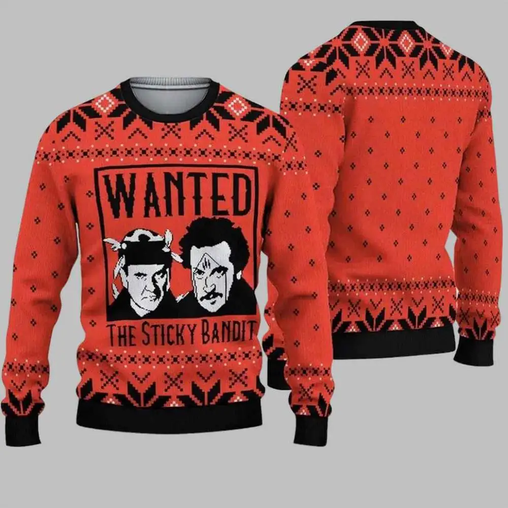 Color: SKY BLUE, Size: 4XL - New Style Sweatshirt For Spending Christmas Alone At Home Ugly Christmas Pullover 2026 Fashionable Casual Couple Sweatshirts
