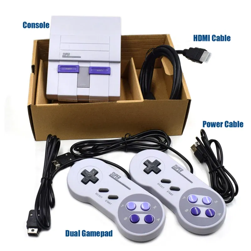Color: Yellow, Ships From: CHINA - New! Save game Super HD Output For SNES Retro Classic Handheld Video Game Player HDMI-compatib TV Mini Game Console Built-in 21