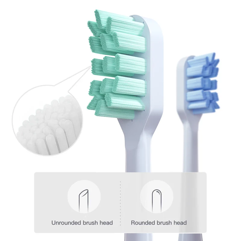 Color: Ivory - For Xiaomi Mijia T300 T500 T700 Ultrasonic For Mijia Mi Electric Toothbrush Nozzles High-density Replacement Tooth Brush Head