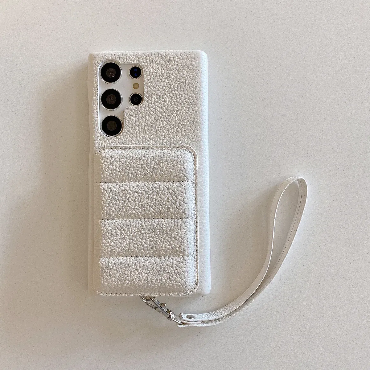 Color: WHITE, Material: EVA - Luxury Lanyard Wallet Case For Samsung Galaxy S21 FE S22 S23 Plus Note 20 Ultra A52 A53 A54 5G Lichee Pattern Leather Cover