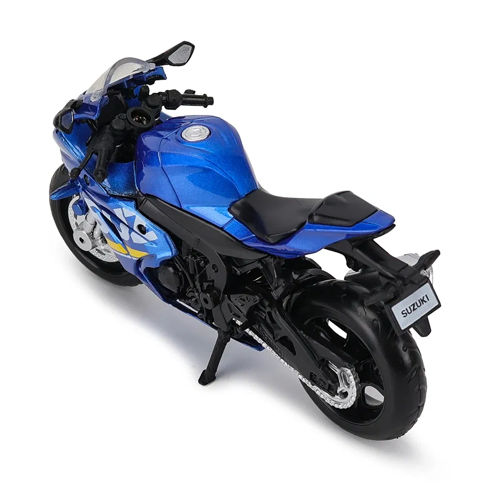 Color: green - MSZ 1:18 Suzuki GSX-R1000 with base alloy die-cast car motorcycle model, toy gift giving, die-cast static motorcycle model
