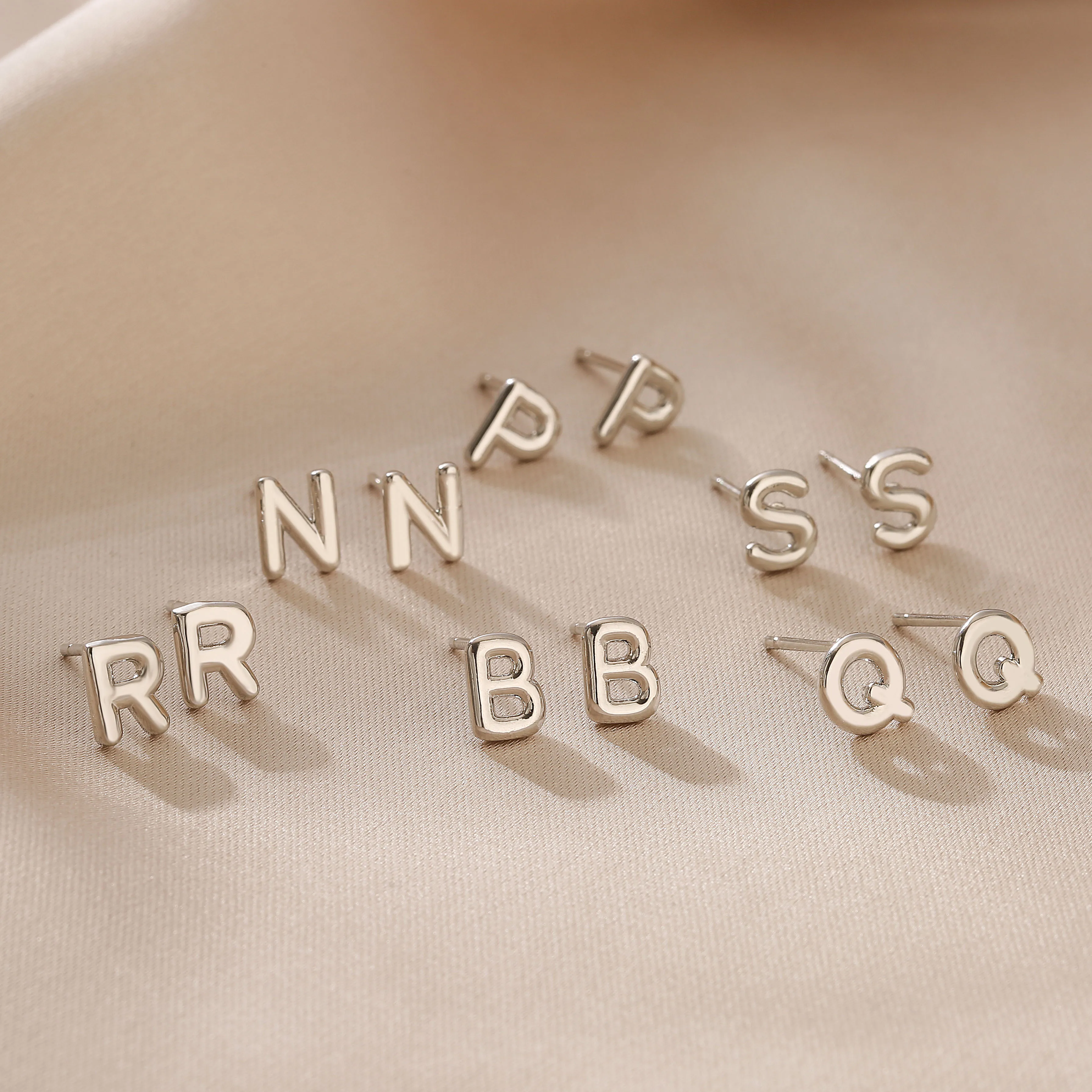 Metal Color: Gold-color, Ships From: CHINA, Main Stone Color: Lemon yellow - HECHENG,Initial Letter Earring For Women Men  A-Z 26 Letters Stud Earrings,Brass 18K Plated ear stud Jewelry