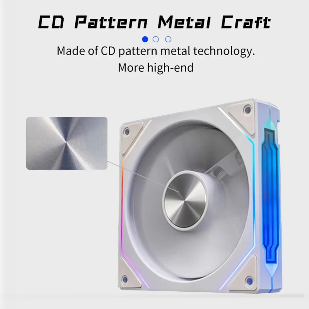 Color: GRAY, Blade Color: Other, RGB Support: A-RGB - Prism 4RS ARGB CPU Case Fan 120mm Infinity Mirror Design 5V 3PIN Motherboard Lighting Sync 4PIN PWM 800-1800RPM Case Cooler Fan