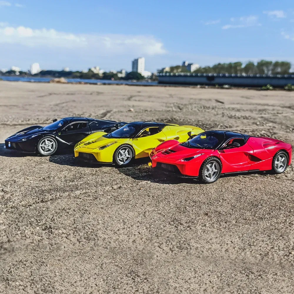 Color: WHITE - 1:32 Ferrari Laferrari SF90 P80C 488 Alloy Car Model Diecasts Metal Toy Vehicles Car Model Simulation Sound Light Collect gifts