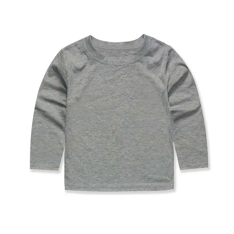 Color: Dark Grey, Kid Size: 5 - Boys Girls T Shirt Long Sleeves 1 to 2 3 4 5 6 7 8 9 10 11 12 13 14 Years 100% Cotton Toddler Boy Shirts for Teens Girl Clothes