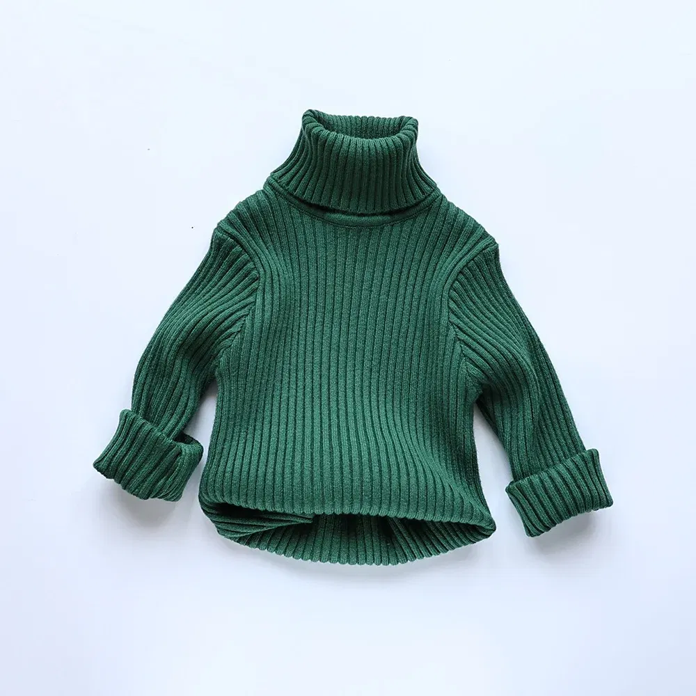 Color: Beige, Kid Size: 4T - MILANCEL Autumn Soft Tight Unisex Kids Knitwear Sweaters Solid Multi Color Girls Sweater Brief Boys Pullover Turtleneck Outwear