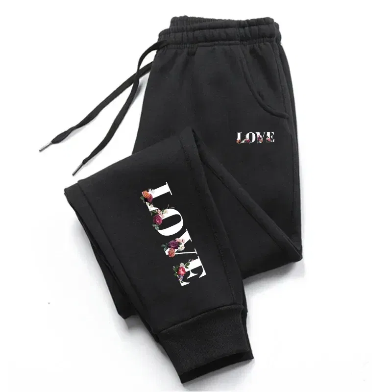 Color: SKY BLUE, Size: XL - Womens Tracksuit Trousers New LOVE Letter Print Street Luxury Sweatpants Daily Casual Simplicity Versatile Jogging Sport Pants