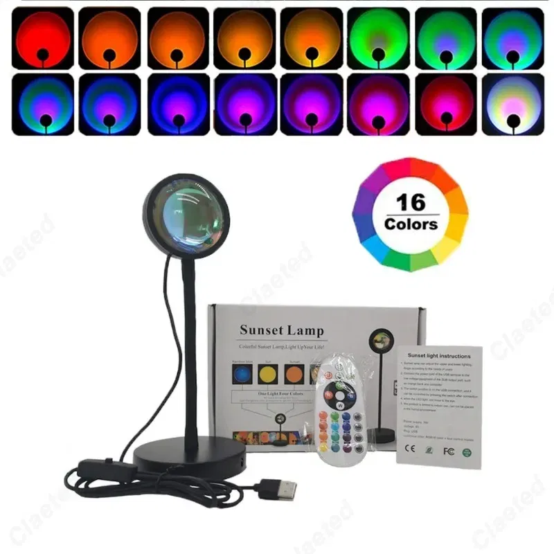 Color: WHITE - Intelligent LED Rainbow Sunset Projection Light Bar Coffee Shop Home Living Room Bedroom Background Wall Atmosphere Lighting