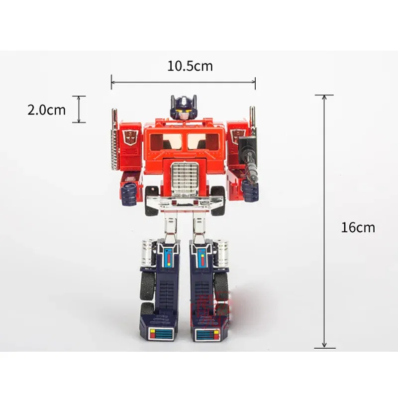 Color: WHITE - Transformation G1 Re-enacted OP Prime Red KO Edition With Carriage Metal Front Action Figureals Model Toys Gift