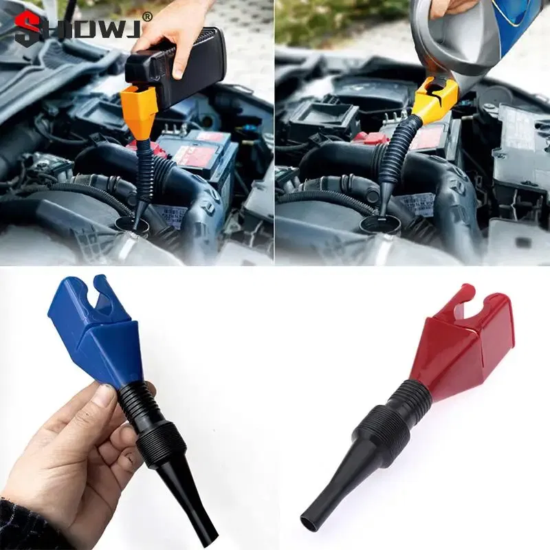 Color: black - 1Pc Car Refueling Funnel Gasoline Foldable Engine Oil Funnel Plastic Funnel Car Motorcycle Refueling Tool Auto Accessories