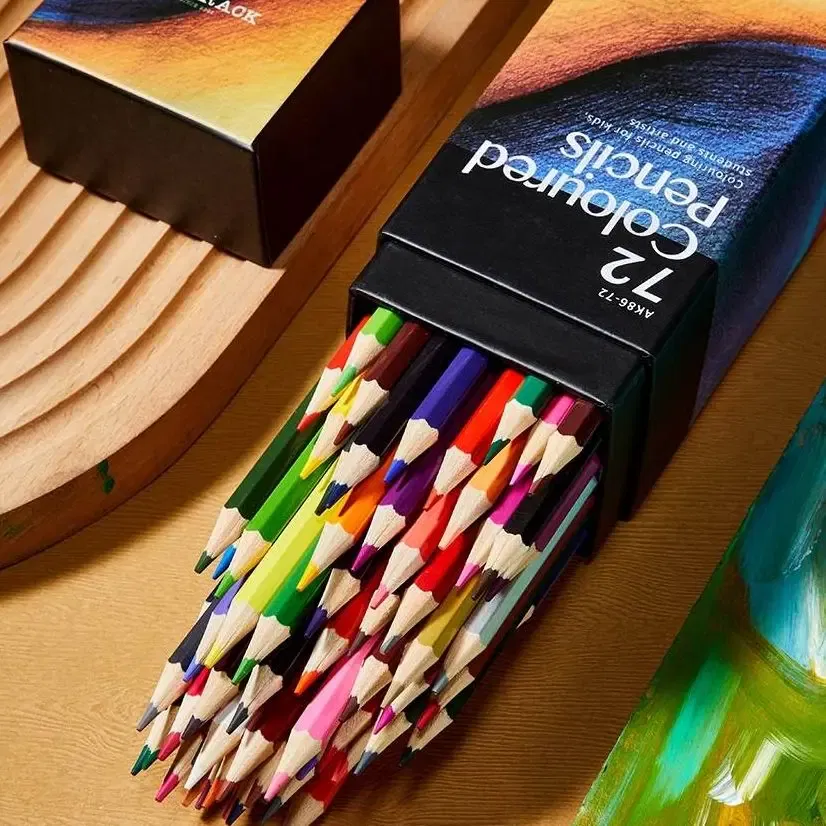 Color: army green - 12/24/48/72 Colors Color pencil  DIY set includes: Wooden Color Pencil Sharpener Eraser School Office Supplies Art Stationery