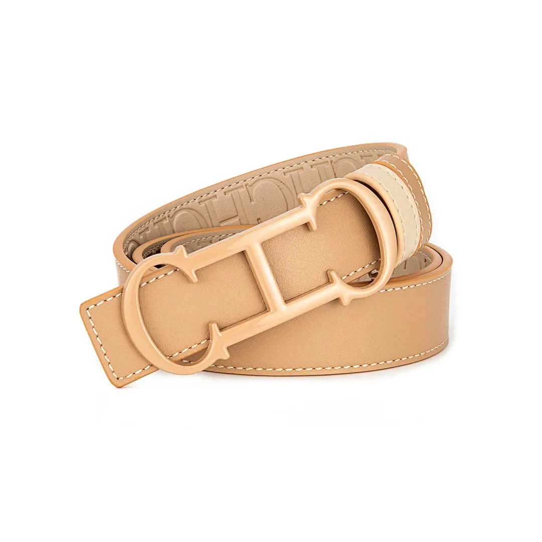 Color: Black, Belt Length: 75cm - CILMI HARVILL CHHC New Women's Belt Solid Color Matching Gift Box Packaging Christmas Fashion Versatile Imprinted Letter Design
