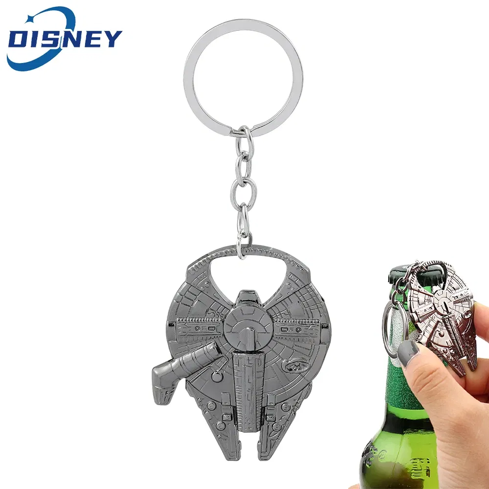 Color: green, Ships From: CHINA - Disney Star Wars Keychain Spaceship Darth Vader Robot BB 8 Metal Pendant KeyRings Beer Bottle Opener Movie Jewelry for Men Gifts