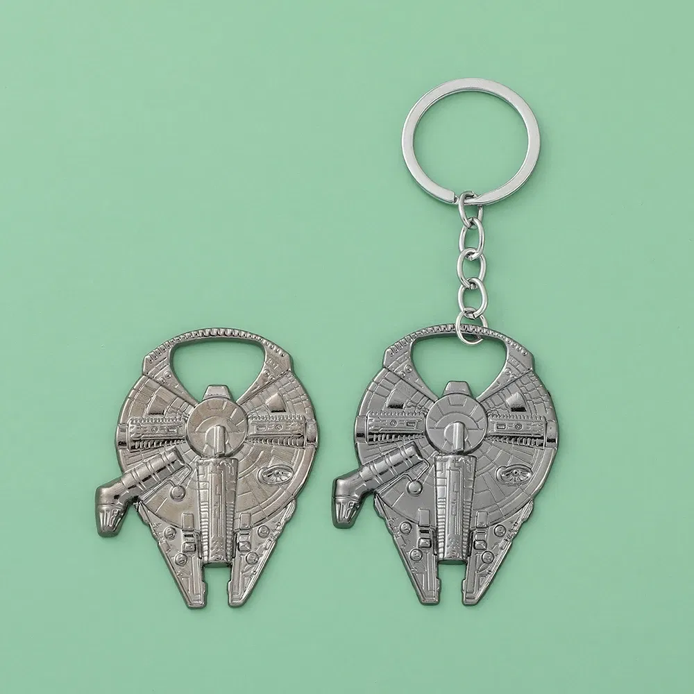 Color: green, Ships From: CHINA - Disney Star Wars Keychain Spaceship Darth Vader Robot BB 8 Metal Pendant KeyRings Beer Bottle Opener Movie Jewelry for Men Gifts