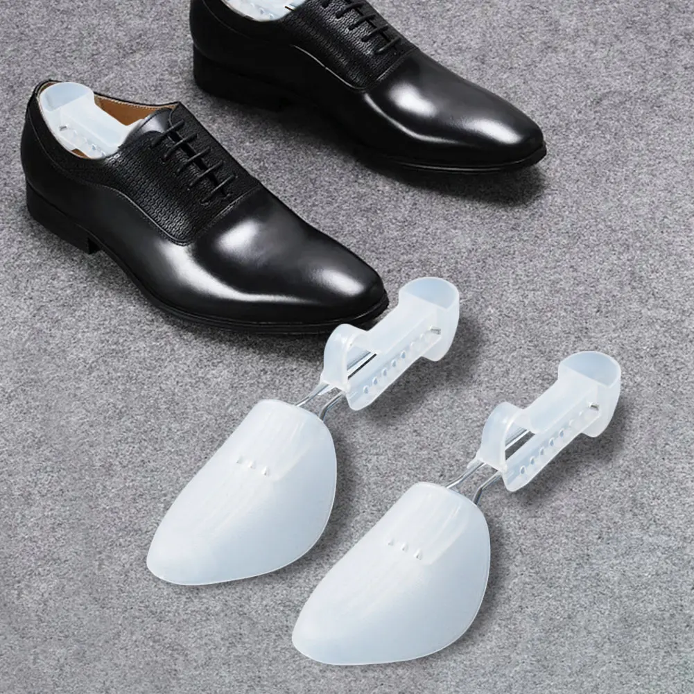 Color: WHITE - 1/2/3Pair Plastic Shoe Stretcher for Men Women Leather Shoes Adjustable Portable Shoe Tree Stretcher Boots Rack Anti-deformation