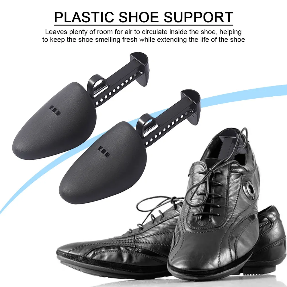 Color: WHITE - 1/2/3Pair Plastic Shoe Stretcher for Men Women Leather Shoes Adjustable Portable Shoe Tree Stretcher Boots Rack Anti-deformation