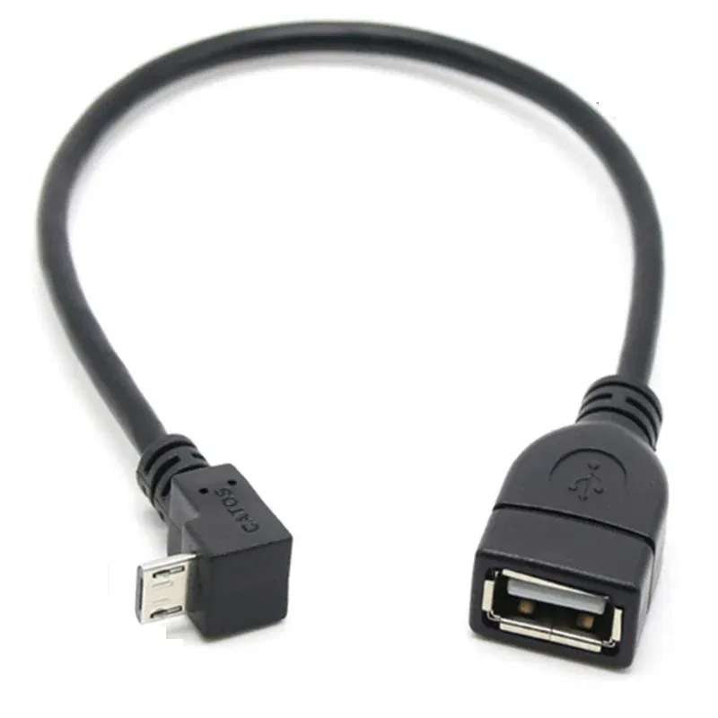 Color: WHITE, Cable length: 0.2M - 90 degree up and down and left and right angles Micro USB 5Pin male to USB 2.0 A female extension connector adapter OTG cable