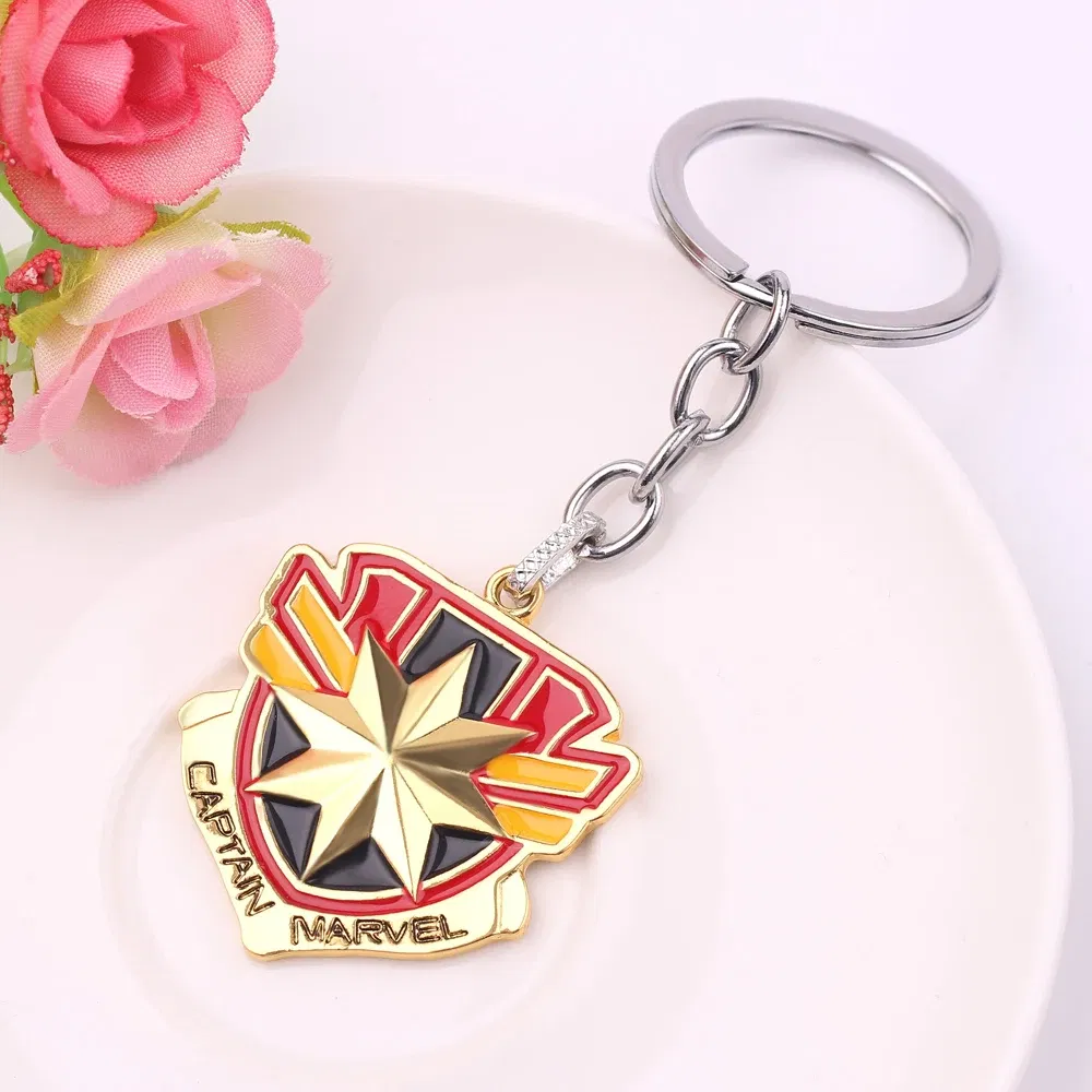 Color: black, Ships From: CHINA - Avengers Captain Marvel Carol Danvers Keychain Superhero Metal Pendant Keyrings for Women Men Backpack Key Holder Accessories