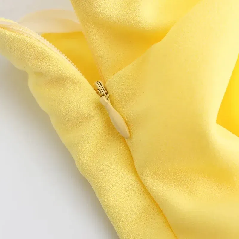 Color: Beige, Size: XS - Asymmetrical Strapless Top Lemon Yellow Women Sleeveless Lady Female Clothes Slim Fit Suspenders Tube Top Off Shoulder
