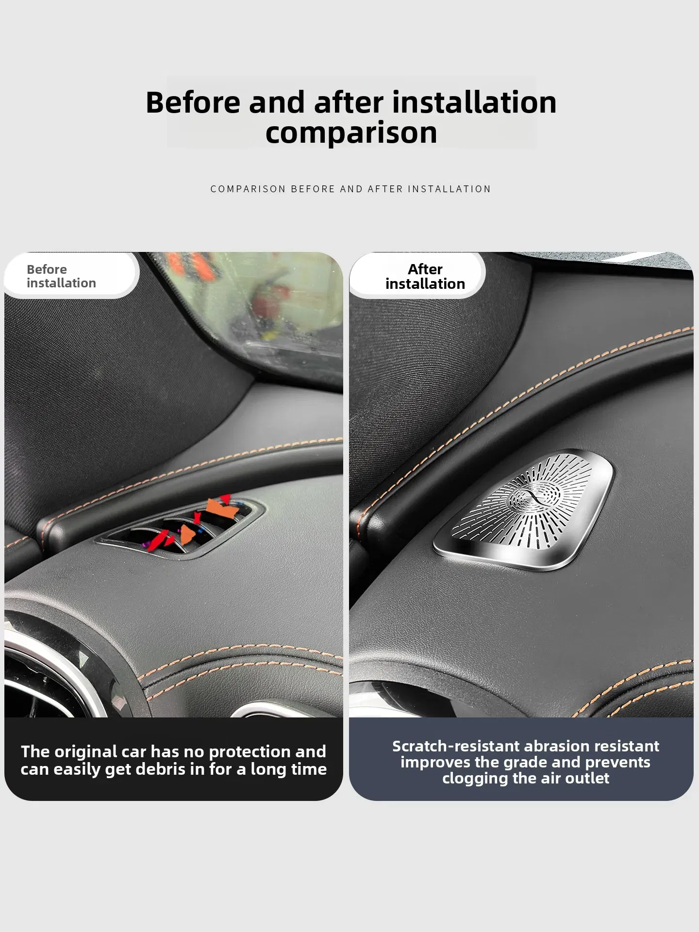 Color Name: black - LHDfor both sides Mercedes-Benz X254 GLC-class instrument air outlet protective cover GLC300 GLC260 car interior supplies 2023+