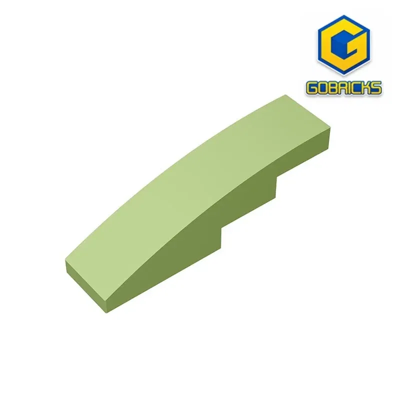 Color: light green - Gobricks GDS-658 Slope, Curved 4 x 1 compatible with lego 11153 61678 pieces of children's DIY Educational Building Blocks