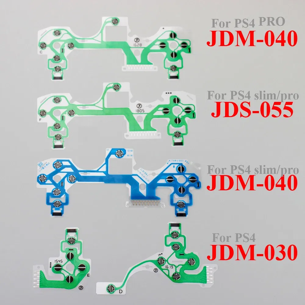 Color: LIGHT BLUE - 10Pcs Set for Ps5 Ps4 Pro Slim Jdm 040 050 Ps3 Controller Conductive Film Keypad Flex Cable Replacement Circuit Board Pcb Ribbon