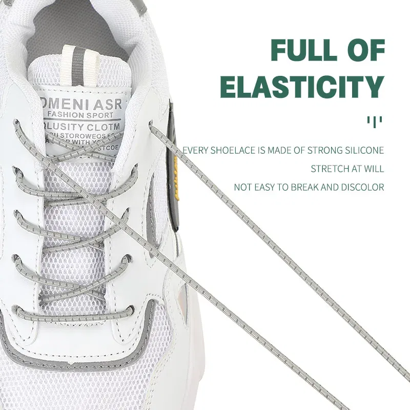 Color: Gold, Ships From: CHINA - New Reflective Circular Elastic Shoe laces No Tie Shoelaces Metal Lock Lazy Laces for Kids and Adult One size fits all shoe
