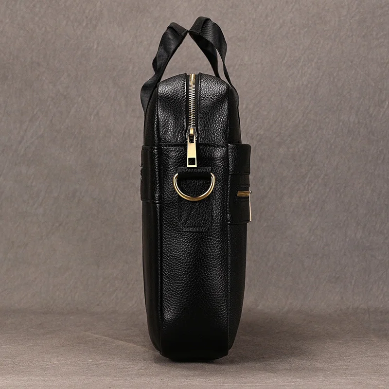 Color: GRAY, Ships From: CHINA - Newsbirds Leather Men Briefcase Doctor Layer Business Man Laptop Bag 15 6 inches Genuine Leather Computer Bags Men Male Tote Bag