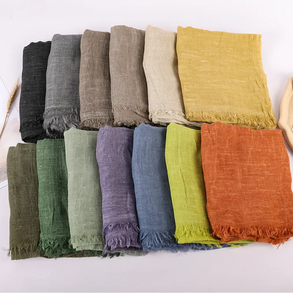Color: Green, Size: One Size - Fashion New Cotton Pashmina Plain Shawls Women Solid Color Scarf Wraps Scarves Kerchief Muslim Hijab Lady Autumn Winter Warm