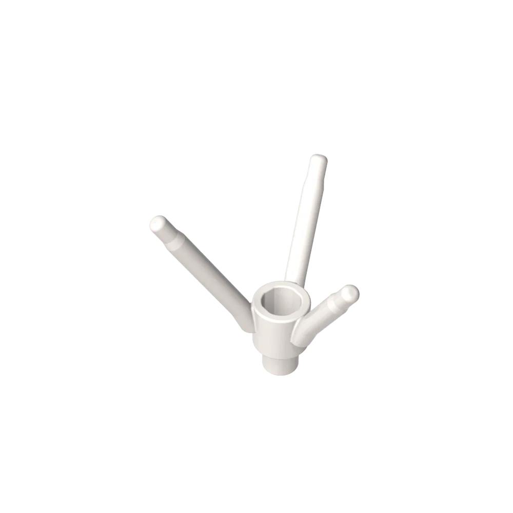 Color: WHITE - Gobricks GDS-90486 Plant, Flower Stem with Bottom Pin compatible with lego 24855 Assembles Building Blocks children's toys