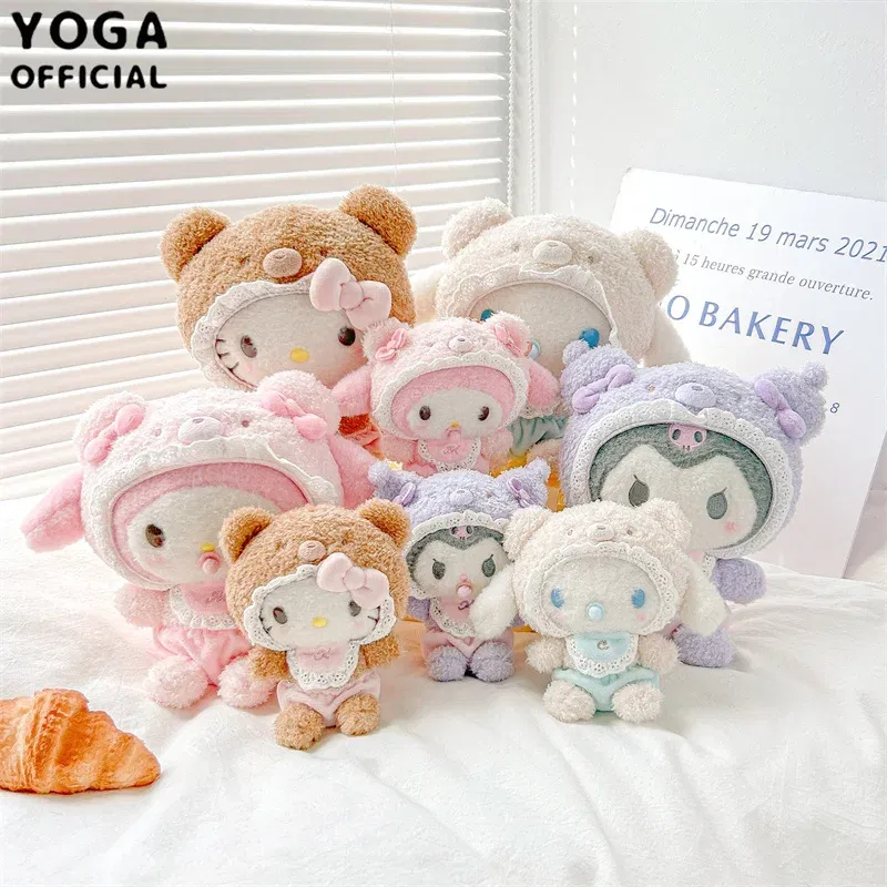 Color: Red - Kawaii Sanrio Hello Kitty My Melody Cinnamoroll 15Cm Plush Doll Pendant Baby Series Keychain Bag Pendant 20Cm Doll Birthday Gift