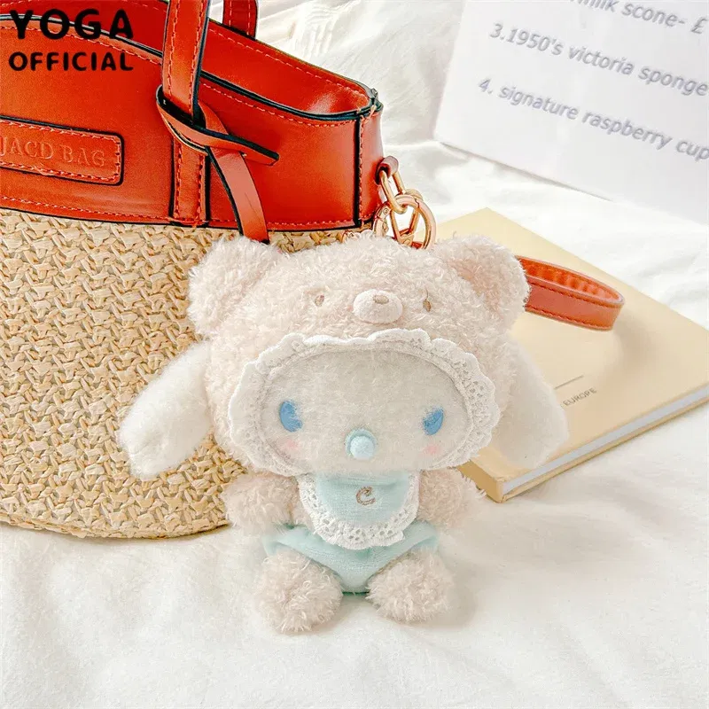 Color: Red - Kawaii Sanrio Hello Kitty My Melody Cinnamoroll 15Cm Plush Doll Pendant Baby Series Keychain Bag Pendant 20Cm Doll Birthday Gift