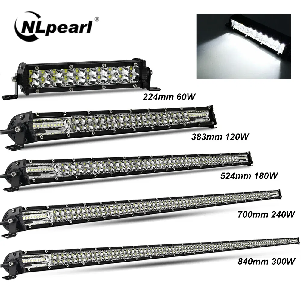 Color: WHITE - Slim 8" 20" 32" LED Light Bar Off Road 12V 24V LED Light Bar/Work Light For Car Combo 4x4 Led Bar Jeep Truck ATV SUV 12V 24V