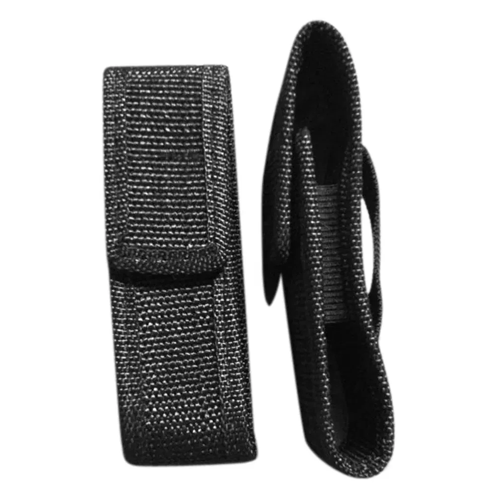 Color: Dark Grey - 1PC 12/14/16.5/18cm Nylon Holster Holder Adhesive Belt Pouch Case for LED Flashlight Torch Universal Portable Holster