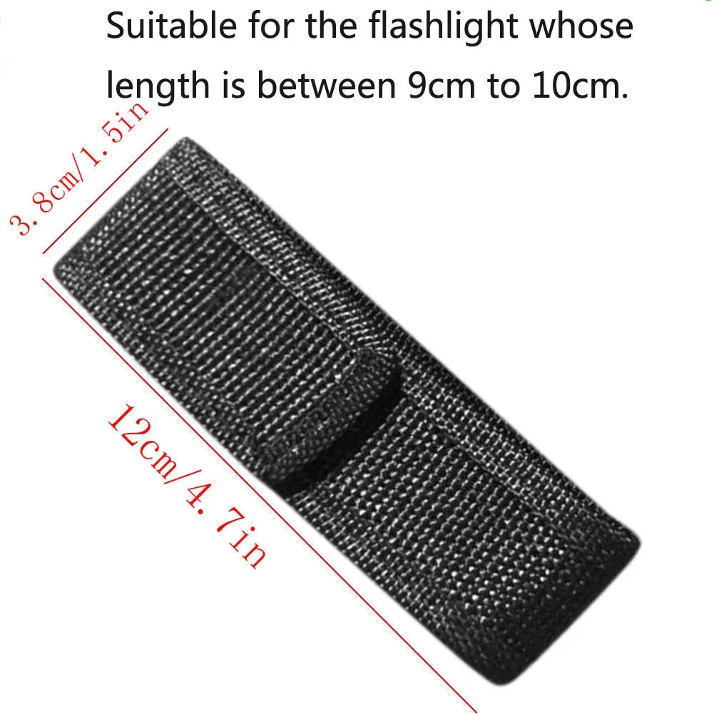 Color: Dark Grey - 1PC 12/14/16.5/18cm Nylon Holster Holder Adhesive Belt Pouch Case for LED Flashlight Torch Universal Portable Holster