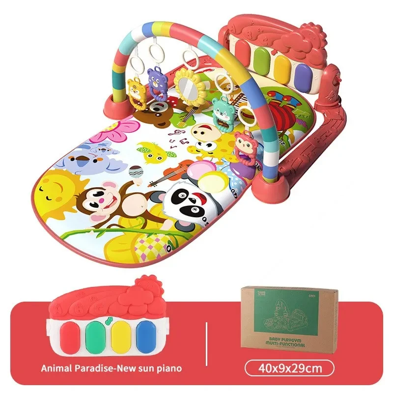 Color: Ivory - Baby Fitness Frame Floor Mat Newborn Piano Crawling Blanket Pedal Children Play Mat Rack Crawling Blanket Infant Play Rug Gifts