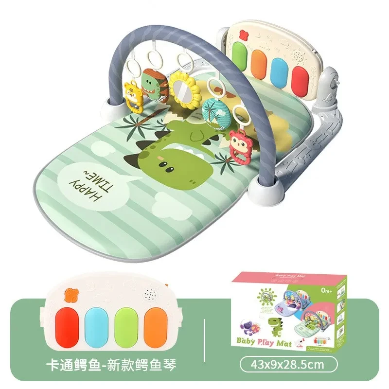 Color: Ivory - Baby Fitness Frame Floor Mat Newborn Piano Crawling Blanket Pedal Children Play Mat Rack Crawling Blanket Infant Play Rug Gifts