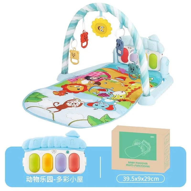 Color: Ivory - Baby Fitness Frame Floor Mat Newborn Piano Crawling Blanket Pedal Children Play Mat Rack Crawling Blanket Infant Play Rug Gifts