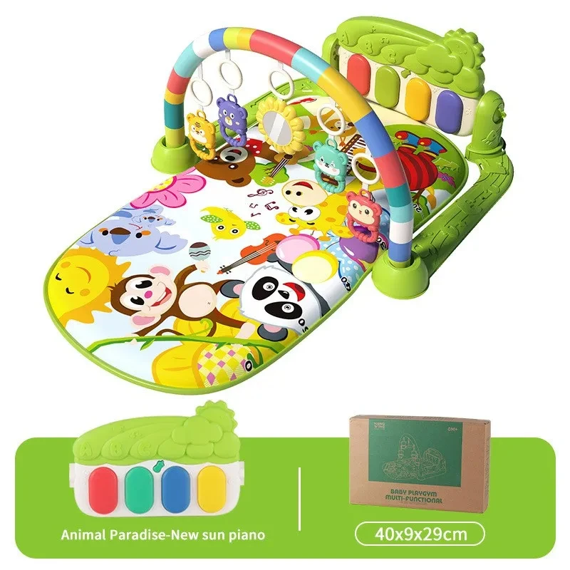 Color: Ivory - Baby Fitness Frame Floor Mat Newborn Piano Crawling Blanket Pedal Children Play Mat Rack Crawling Blanket Infant Play Rug Gifts