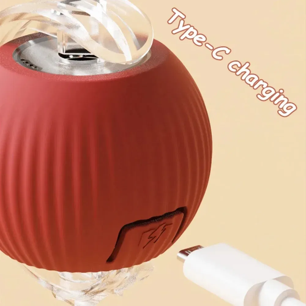 Color: PURPLE - New Cat Interactive Ball Toy Automatic Rolling Ball Faux Tail Rechargeable Smart Pet Electric Toy Dog Cat Training Imitate Mouse
