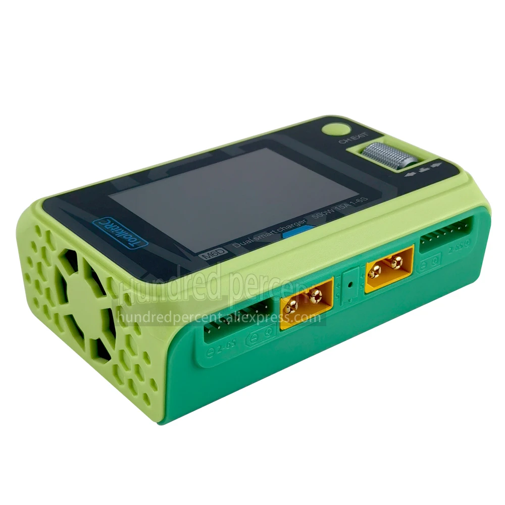 Color: green - ToolkitRC M6D Green Purple 500W 15A DC Dual Channel Smart Charger Discharger For 1-6S Lipo Battery FPV Model Spare Part Replace
