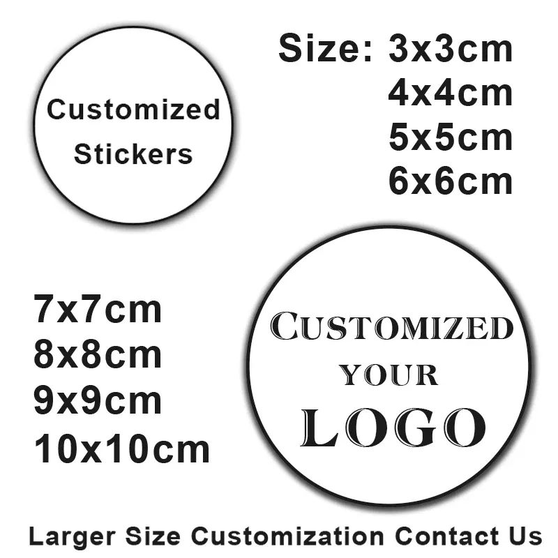 Color: Light Grey - 100PCS 3-10cm Custom LOGO Wedding Sticker Personalized Design Your Label Candy Gift Box Birthday Party Seal Sticker Self-adhesiv