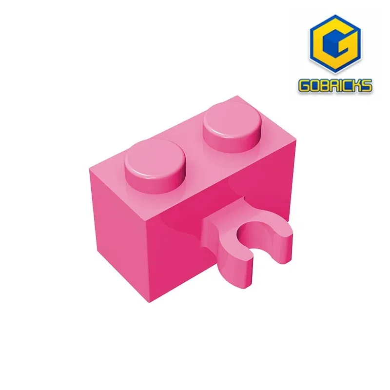 Color: light green - Gobricks GDS-651 BRICK 1X2 W. HORIZONTAL HOLDER compatible with lego 95820 30237 children's DIY Educational Building Blocks