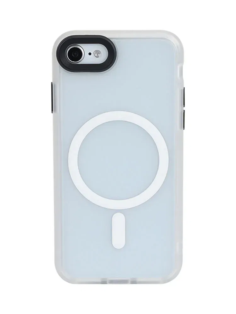 Color: WHITE, Material: EVA - Magnetic Luxury Matte Translucent Armor Shockproof Case For iPhone 7 8 SE2 SE3 7Plus 8Plus For Magsafe Wireless Charge Cover