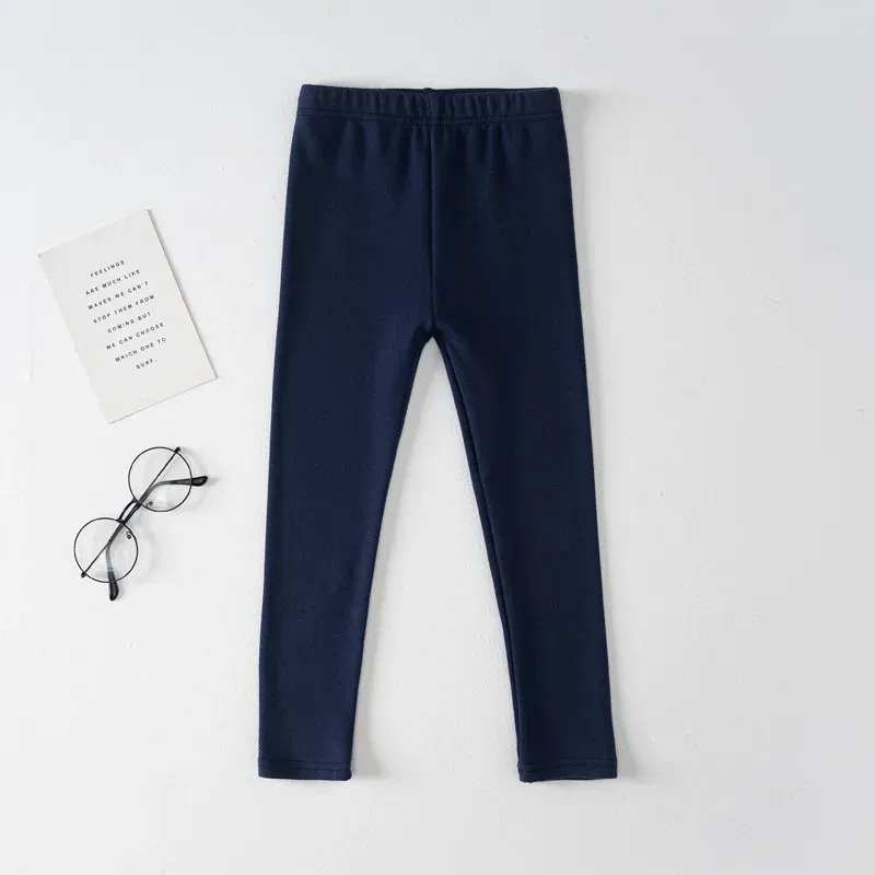 Color: GRAY, Kid Size: 4 - Girls' Leggings Spring And Autumn Style 95 Cotton Female Baby Elastic Pants Children's Slim outer Wear Pants