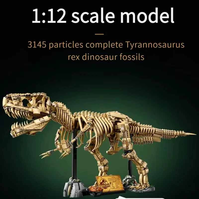Dinosaur Park series Dinosaur Fossil Tyrannosaurus Compatible Set Assembly building blocks display toys children Adult