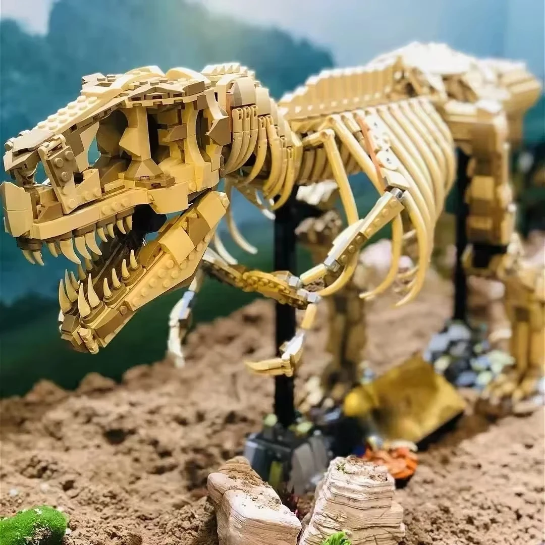 Dinosaur Park series Dinosaur Fossil Tyrannosaurus Compatible Set Assembly building blocks display toys children Adult