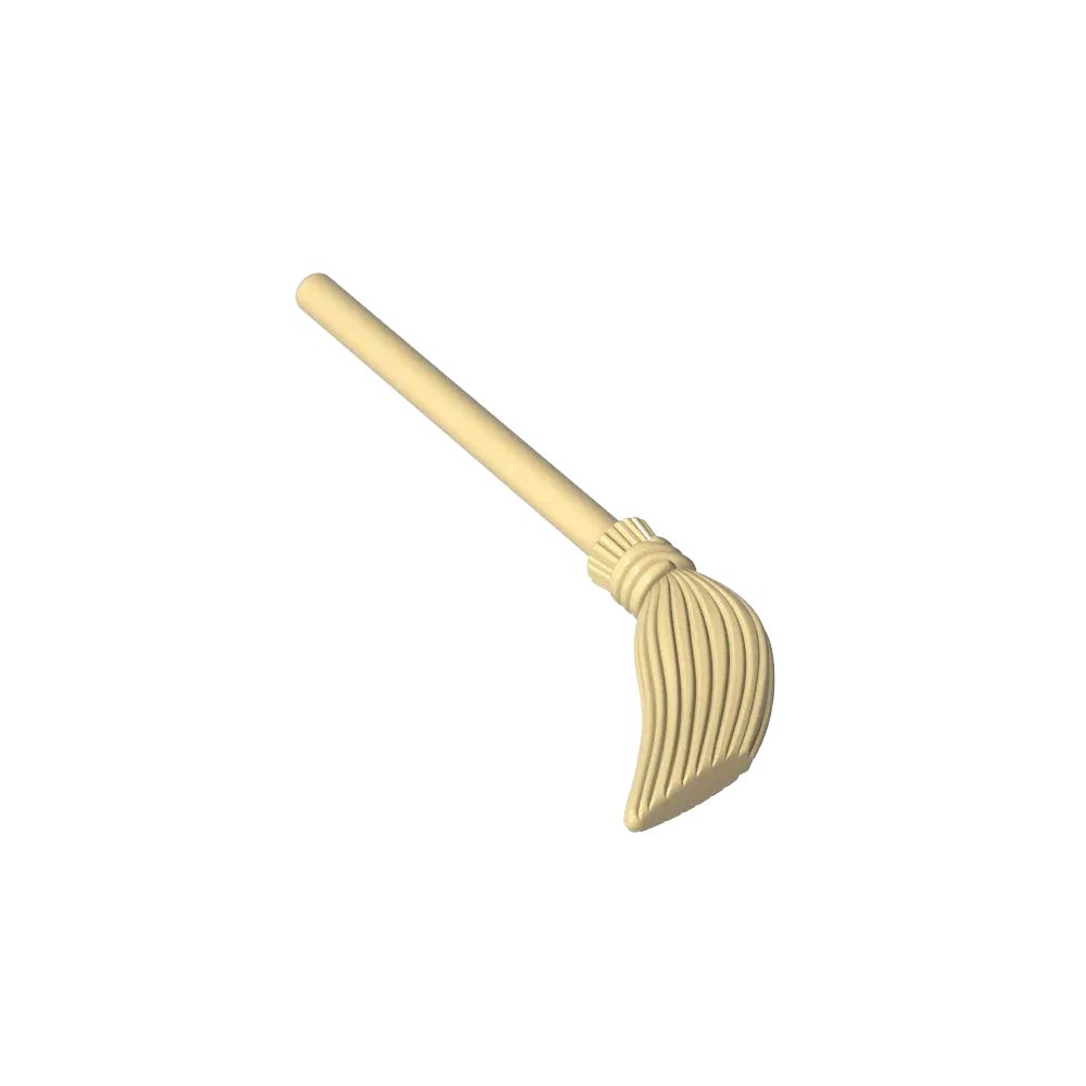 Color: Wood - Gobricks GDS-2075 Equipment Brush / Broom  compatible with lego 4332 Assembles Building Blocks children's toys