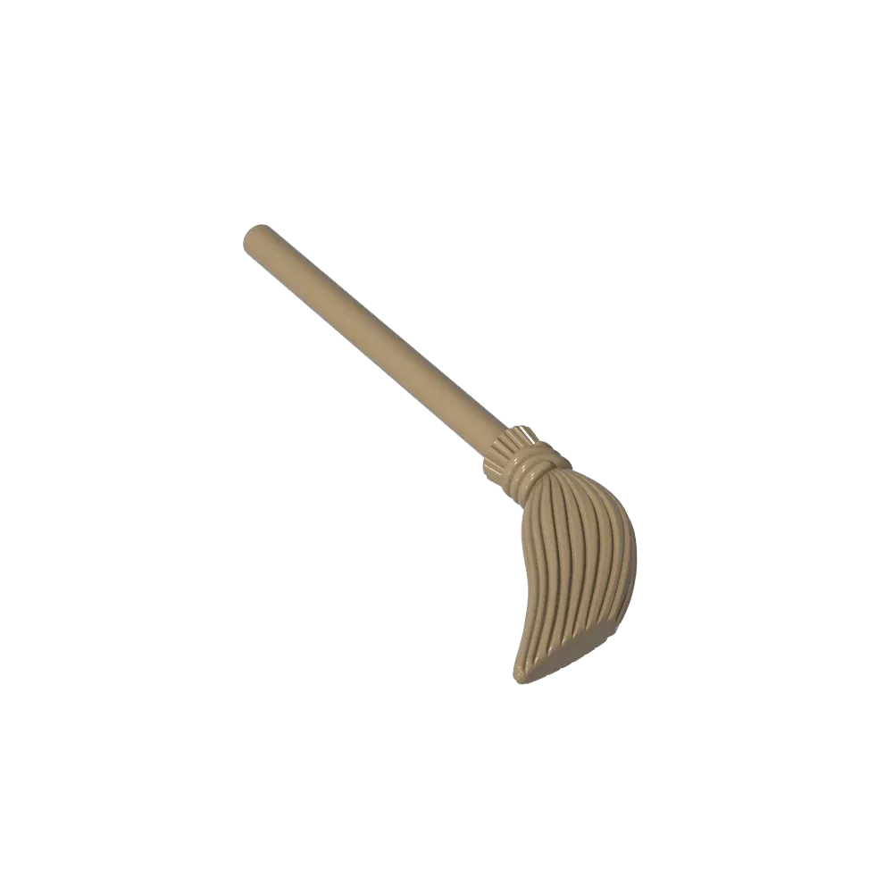 Color: Wood - Gobricks GDS-2075 Equipment Brush / Broom  compatible with lego 4332 Assembles Building Blocks children's toys